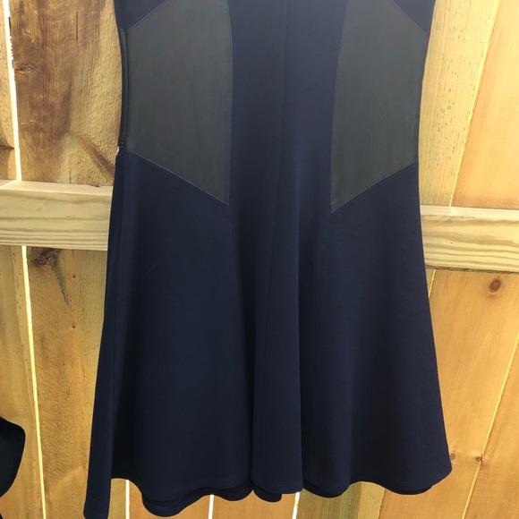 Fifteen Twenty Sleeveless Leather Panel Dress- Navy Blue and Black Size Small - Picture 11 of 14